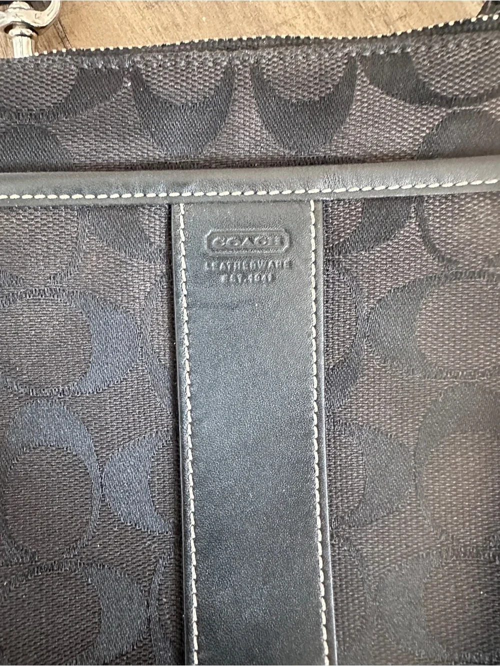 Coach Vintage Black Signature Crossbody Bag
